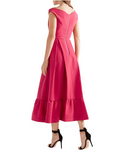 Fuschia Stretch-Crepe Midi Dress