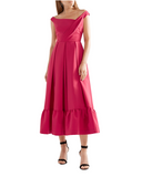 Fuschia Stretch-Crepe Midi Dress