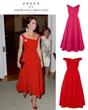 Fuschia Stretch-Crepe Midi Dress