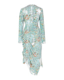 Floral Sequinned Asymmetrical Dress