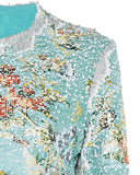 Floral Sequinned Asymmetrical Dress