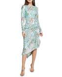 Floral Sequinned Asymmetrical Dress