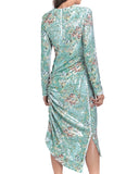 Floral Sequinned Asymmetrical Dress