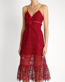Ruffled Guipure Lace Dress