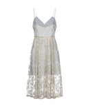 Azalea Embroidered Mesh Chain-Trimmed Dress
