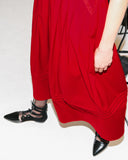 Red Sequin Short Sleeve Midi Dress