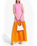 Zo Two-tone Cotton Poplin Maxi Dress