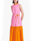 Zo Two-tone Cotton Poplin Maxi Dress