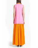 Zo Two-tone Cotton Poplin Maxi Dress