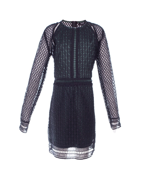 Black and Green Lace Dress