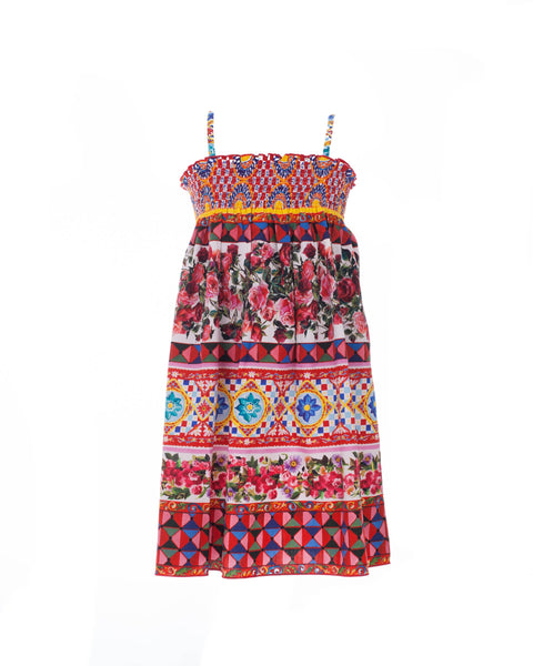 Carretto Con Rose Print Sundress