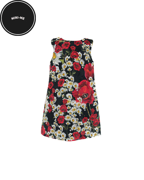 Black Poppy and Daisy Print Shift Dress (3 Years)