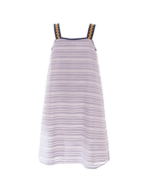 Adelyn Dobby Stripe Organza Dress