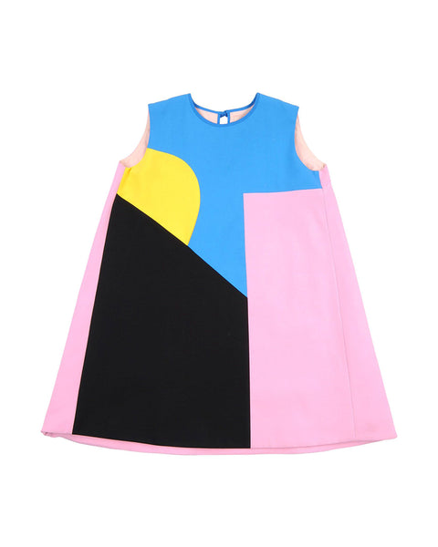 Pink Colour Block Dress