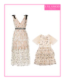 Ivory Star Mesh Midi Dress