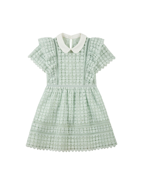 Mint Heart Lace Mini Dress