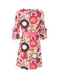 Frilled Coral and Beige Dress