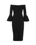 Amelie Off-Shoulder Black Dress