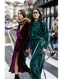 Ali Long Velvet Robe Dress