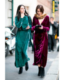 Ali Long Velvet Robe Dress