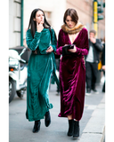 Ali Long Velvet Robe Dress