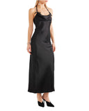 Sofia Crystal-Strap Satin Gown