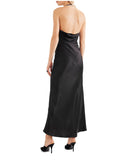 Sofia Crystal-Strap Satin Gown