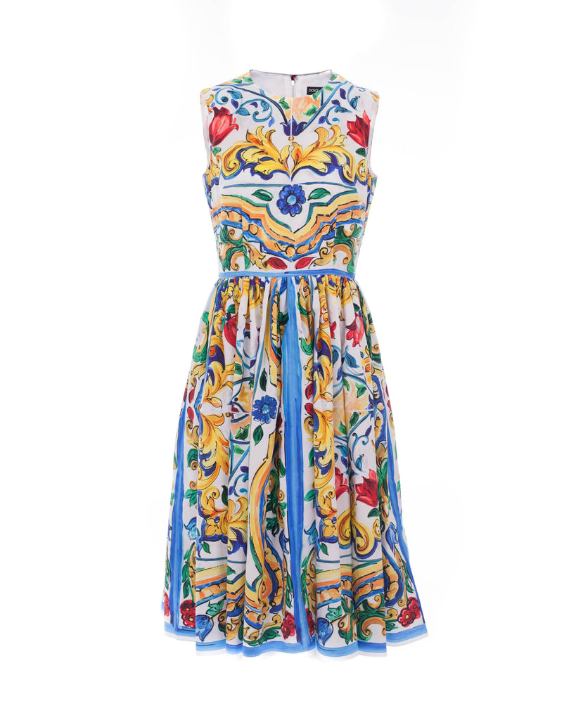 Maiolica Print Cotton Dress