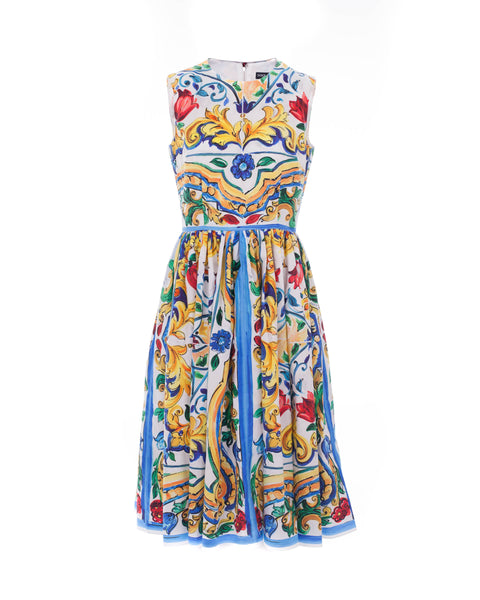 Maiolica Print Cotton Dress