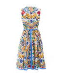 Maiolica Print Cotton Dress