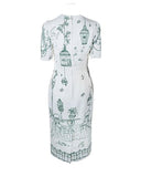 Garden Print Crepe Midi Dress