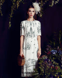 Garden Print Crepe Midi Dress
