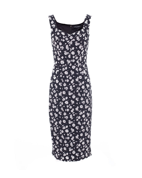 Sweetheart Floral Print Fitted Dress