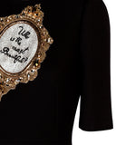 Mirror Embellished Wool-blend Dress