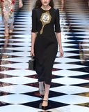 Mirror Embellished Wool-blend Dress