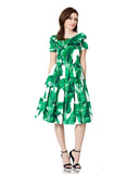 Banana Leaf Print Cotton Poplin Dress (IT 38)