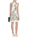 Brocade Botanical Garden Print Dress