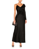 Asymmetric Ruffle Gown