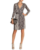 Python Print Silk-Jersey Wrap Dress