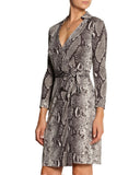 Python Print Silk-Jersey Wrap Dress
