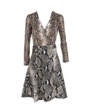 Python Print Silk-Jersey Wrap Dress
