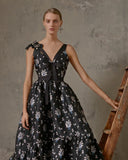 Jacquard-patterned ballgown