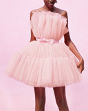 Light Pink Short Tulle Dress