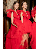Red Long Tulle Dress