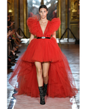 Red Long Tulle Dress
