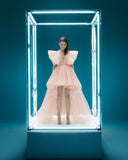 Peach Tulle Dress with Train