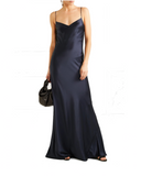 Signature Navy Satin Slip Gown