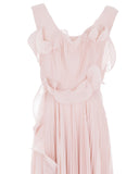 Pleated Georgette Evening Gown