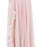 Pleated Georgette Evening Gown