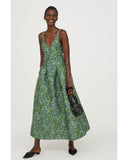 Jacquard Green Dress